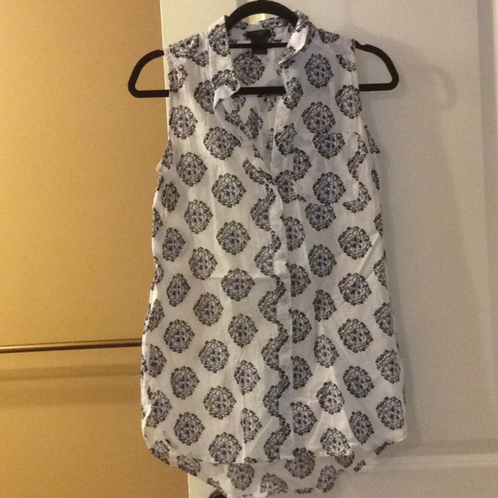 Patterned LOFT Button-down Top